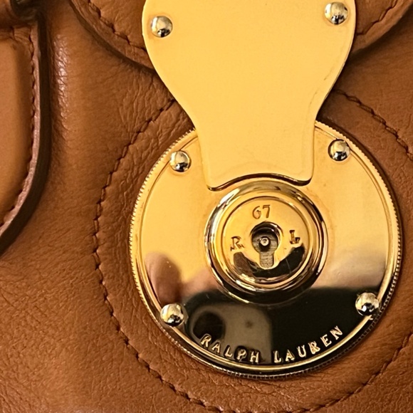 Ralph Lauren Collection Ricky Bag - Tan Leather Shoulder Bag with Chain Straps - Picture 4 of 16